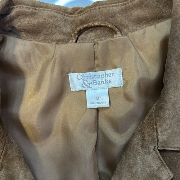 Christopher & Banks tan washable lined suede jacket M - Picture 9 of 13